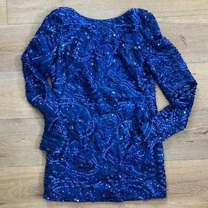 BCBG MAXAZRIA Shimmery blue mini dress!
